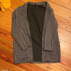 H&M Men's Gray Herringbone Shirt Jacket